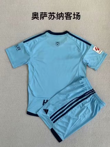 Adult Uniform 2023-2024 Club Atlético Osasuna Away Blue Soccer Jersey Shorts