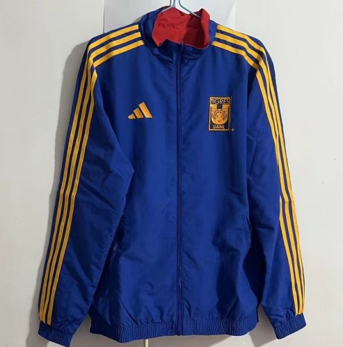 2023-2024 Tigres Reversible Soccer Jacket Blue/Red  Football Jacket