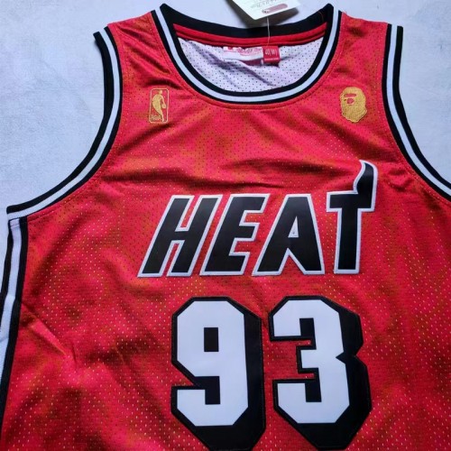 Mitchell&ness 1993 Miami Heat 93 BAPE Red NBA Jersey Basketball Shirt