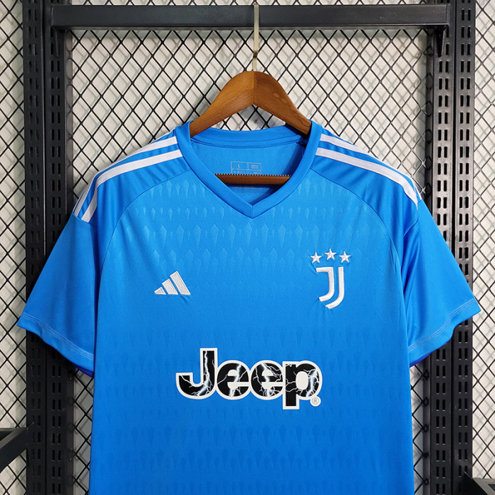 Fan Version 2023-2024 Juventus Blue Goalkeeper Soccer Jersey Football Shirt