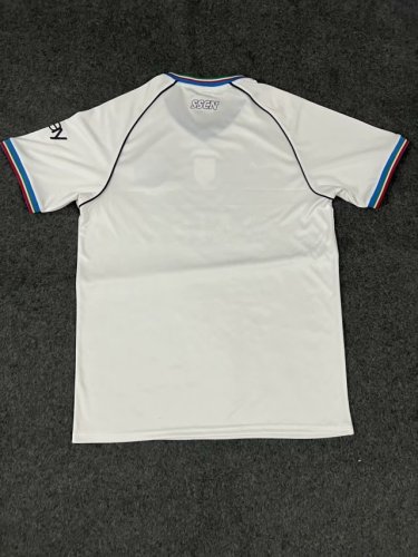with Scudetto Patch Fan Version 2023-2024 Calcio Napoli UCL Version Away White Soccer Jersey Champions League Football Shirt