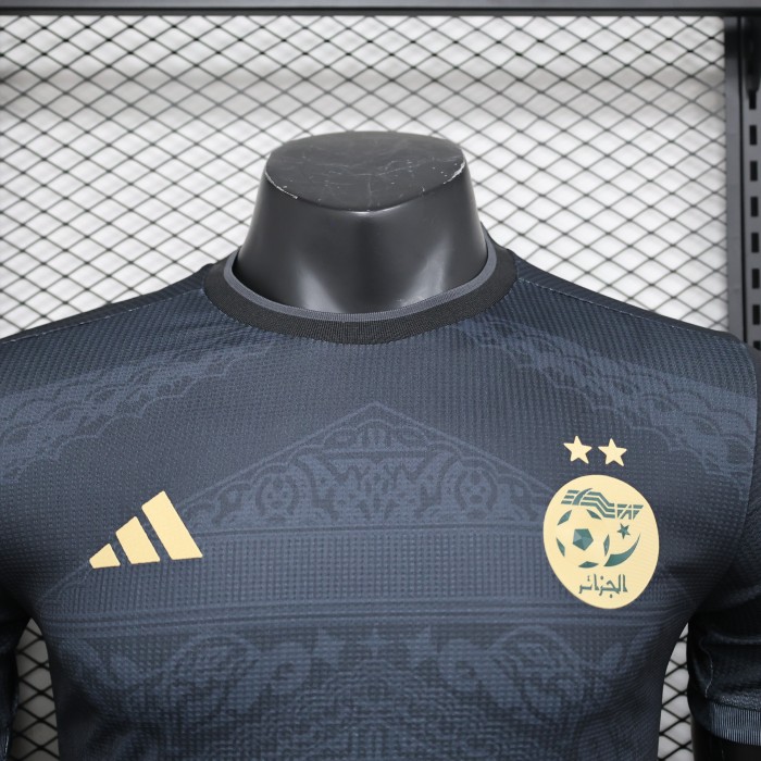 Player Version 2023 Algeria Soccer Jersey Black Football Shirt