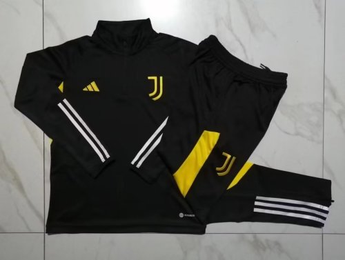 2023-2024 Juventus Black Soccer Training Sweater and Pants