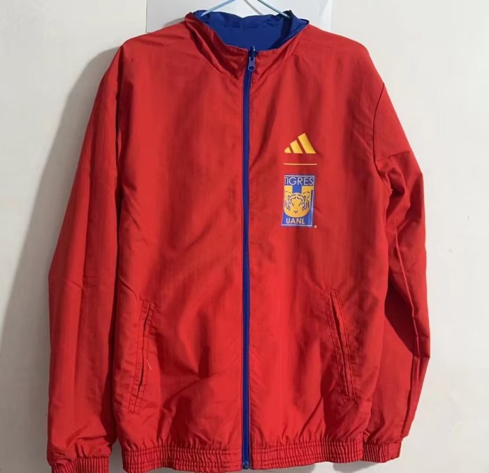2023-2024 Tigres Reversible Soccer Jacket Blue/Red  Football Jacket