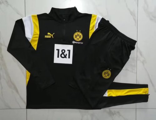 2023-2024 BVB Black/Yellow/White Soccer Training Sweater and Pants