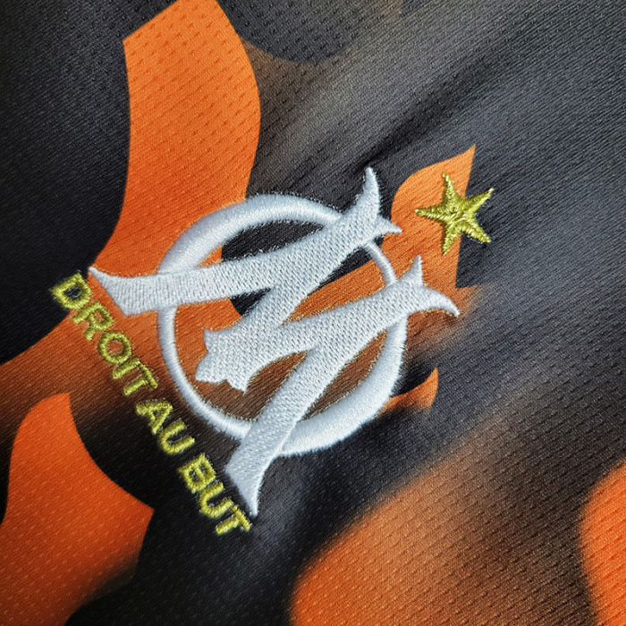 Fan Version 2023-2024 Olympique de Marseille Third Orange/Black Soccer Jersey