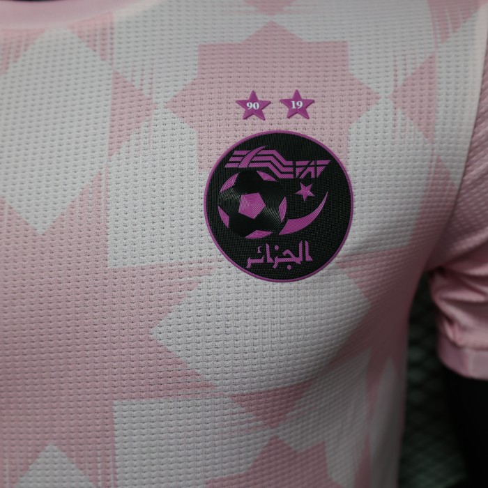 Player Version 2023 Algeria Pink/White Soccer Jersey Football Shirt