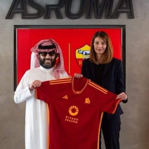 with Riyadh Season Maillot As Roma Player Version 2023-2024 As Roma Home Soccer Jersey