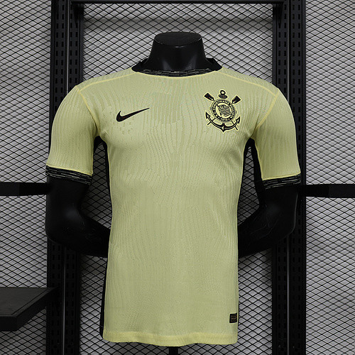 Player Version 2023-2024 Corinthians Third Away Yellow Soccer Jersey