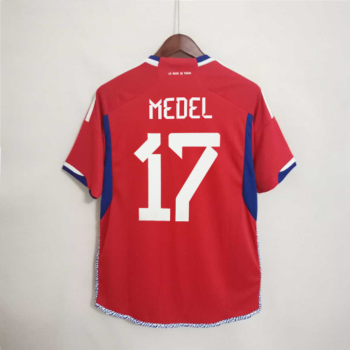 Fans Version 2022 World Cup Chile MEDEL 17 Home Soccer Jersey