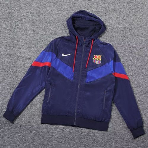 2023-2024 Barcelona Dark Blue Soccer Windbreaker Jacket