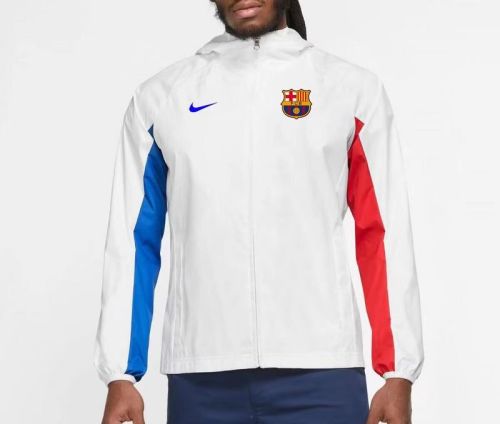 2023-2024 Barcelona White/Blue/Red Soccer Windbreaker Jacket