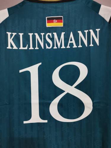 Retro Jersey Germany 1996 KLINSMANN 18 Away Green Soccer Jersey Vintage Football Shirt