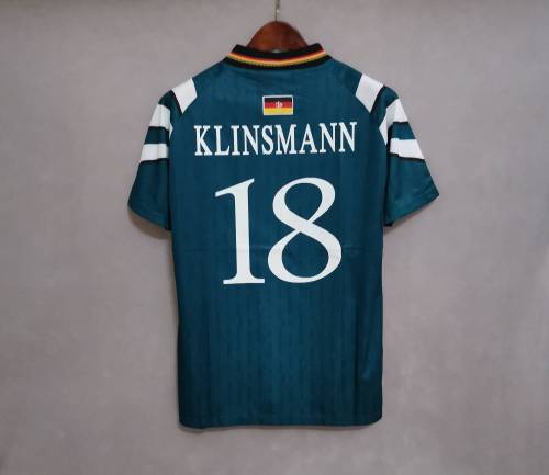Retro Jersey Germany 1996 KLINSMANN 18 Away Green Soccer Jersey Vintage Football Shirt