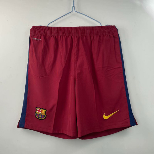 Retro Shorts 2015-2016 Barcelona Home Soccer Shorts Maroon Vintage Football Shorts