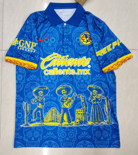 Fan Version 2023-2024 Club America Aguilas Blue Special Edition Soccer Jersey