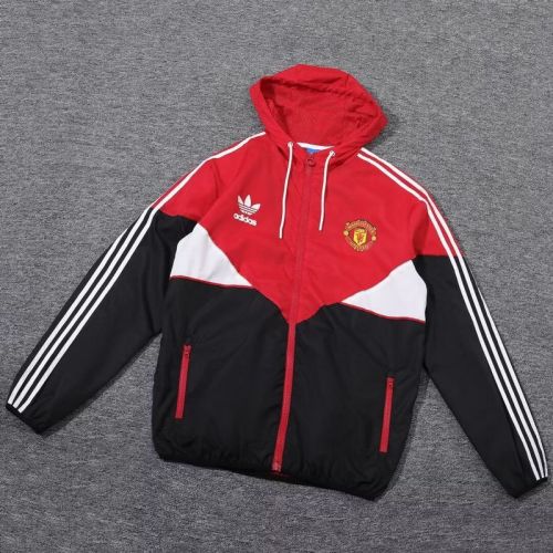 2023-2024 Manchester United Black/Red Soccer Windbreaker Jacket