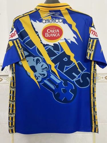 Retro Jersey 1997-1998 Tigres UANL Third Away Blue Soccer Jersey Vintage Football Shirt