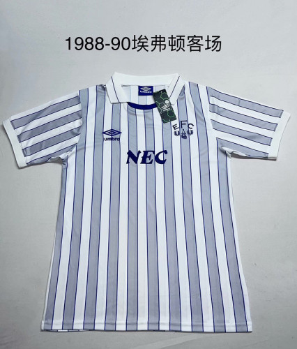 Retro Jersey 1988-1990 Everton Away White Soccer Jersey