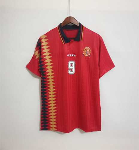 Retro Jersey 1994 Spain GUARDIOLA 9 Home Soccer Jersey Vintage Football Shirt