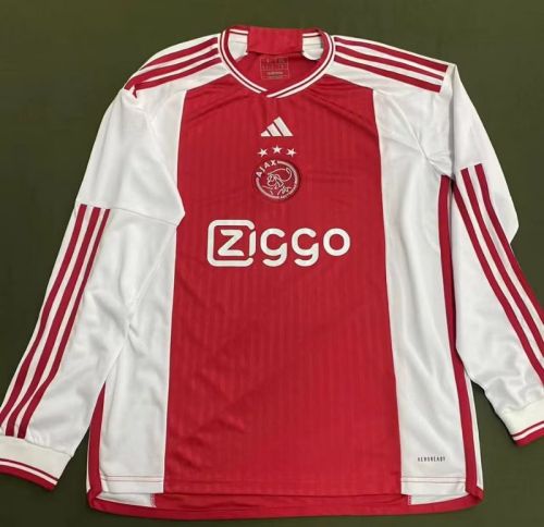 Long sleeve 2023-2024 Ajax Home Soccer Jersey Football Shirt