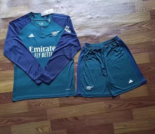 Adult Uniform Long Sleeve 2023-2024 Arsenal Third Away Soccer Jersey Shorts