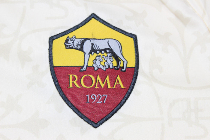 with SPQR+Serie A Patch Fan Version 2023-2024 AS Roma Away Soccer Jersey Roma Football Shirt