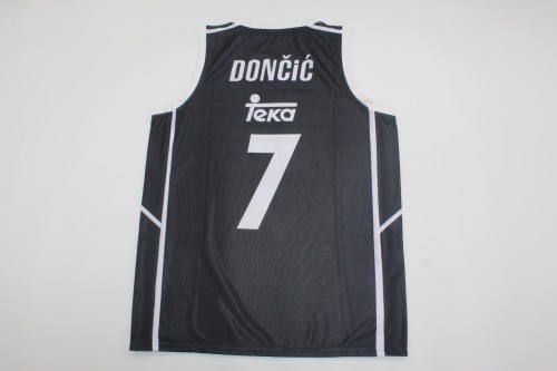 2019-2020 Real Madrid DONCIC 7 Black NBA Jersey Basketball Shirt