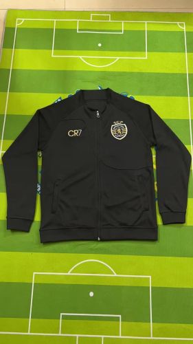 2023-2024 Sporting Lisbon Black Soccer Windbreaker Jacket