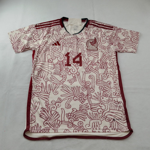 Fans Version 2022 World Cup Mexico CHICHARITO 14 Away Soccer Jersey