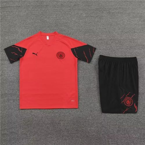 Adult Uniform 2023-2024 Manchester City Orange Soccer Training Jersey and Shorts Football Kits
