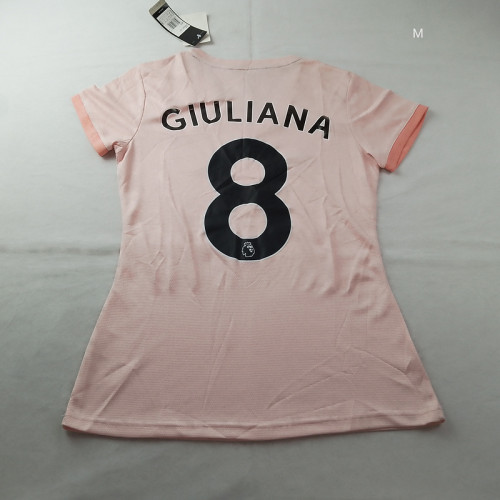 Retro Jersey Women 2018-2019 Manchester United GIULIANA 8 Away Pink Soccer Jersey