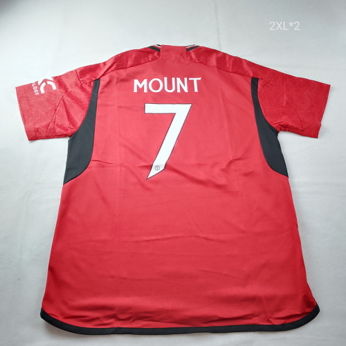 Fans Version 2023-2024 Manchester United MOUNT 7 Home Soccer Jersey Man U Football Shirt