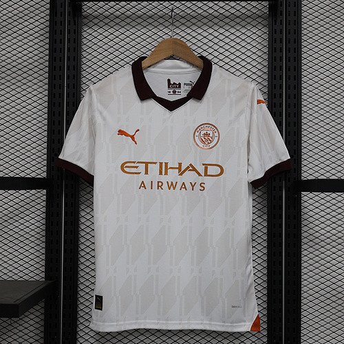 Fan Version 2023-2024 Manchester City Away White Football Shirt Man City Soccer Jersey
