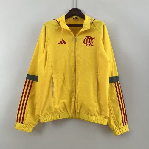 2023-2024 Flamengo Yellow Soccer Windbreaker Jacket
