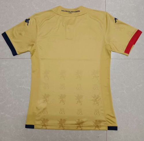 Fan Version 2023-2024 Genoa Away Yellow Soccer Jersey Maillot de Foot