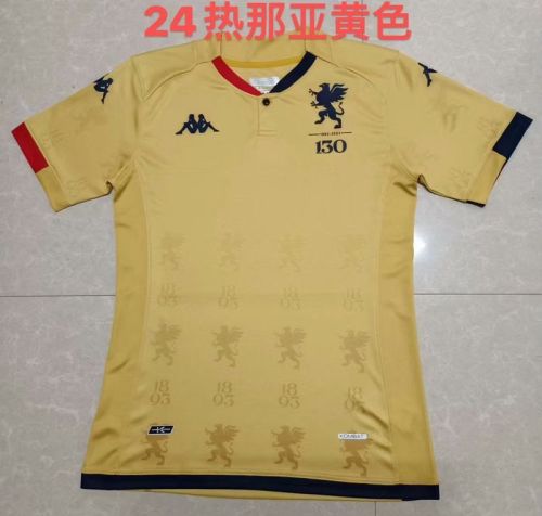 Fan Version 2023-2024 Genoa Away Yellow Soccer Jersey Maillot de Foot