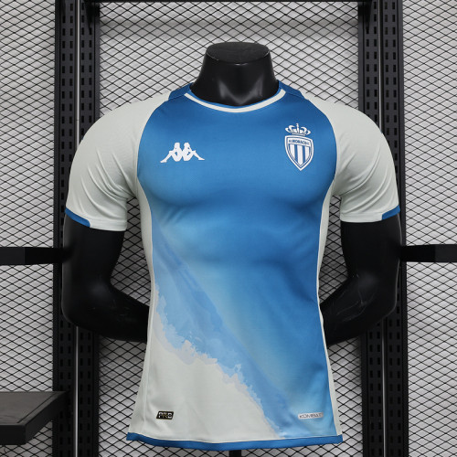 Player Version 2023-2024 As Monaco Away Blue/White Soccer Jersey Football Shirt
