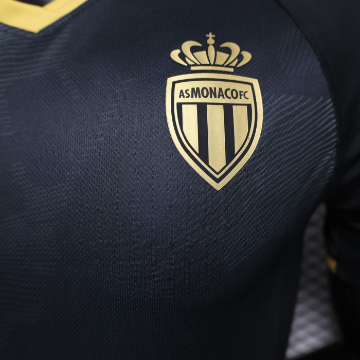 Player Version 2023-2024 As Monaco Away Black Soccer Jersey Football Shirt