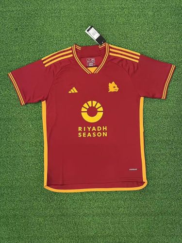 with Riyadh Season Fans Version 2023-2024 AS Roma Home Soccer Jersey Football Shirt
