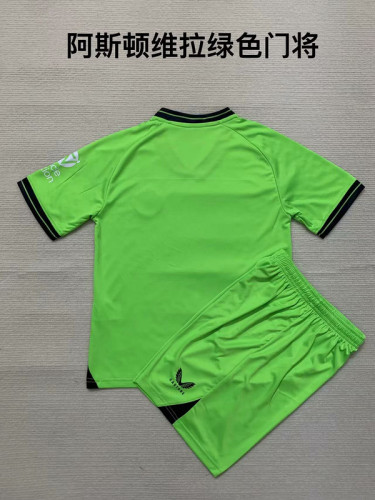 Adult Uniform 2023-2024 Aston Villa Green Goalkeeper Soccer Jersey Shorts