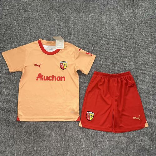 Youth Uniform Kids Kit 2023-2024 RC Lens UCL Version Soccer Jersey Shorts