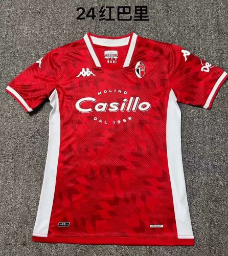 Fan Version 2023-2024 Bari Away Red Soccer Jersey Football Shirt