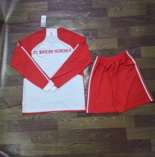 Adult Uniform Long Sleeve 2023-2024 Bayern Munich Home Soccer Jersey Shorts