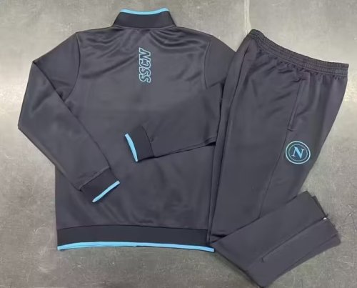 2023-2024 Napoli Black /Blue Soccer Jacket and Black Pants Napoles Football Tracksuit