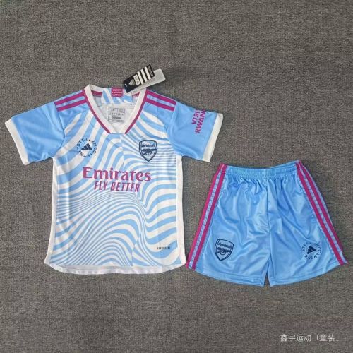 Youth Uniform Kids Kit 2023-2024 Arsenal Women's Away Soccer Jersey Shorts Child Set