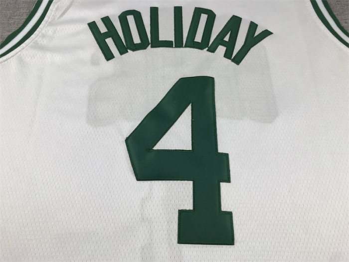 Boston Celtics 4 HOLIDAY White NBA Jersey Basketball Shirt