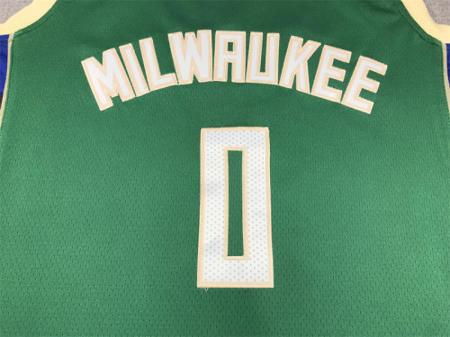 Milwaukee Bucks 0 LILLARD Green NBA Shirt Basketball Jersey