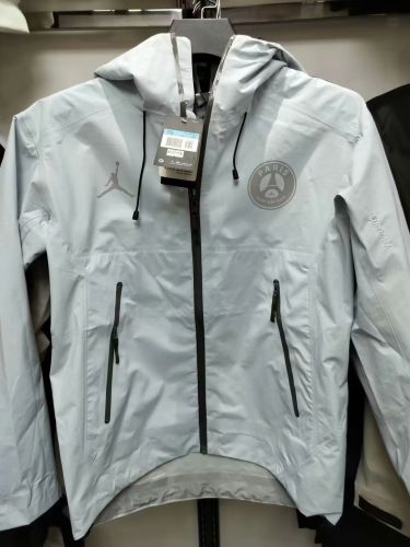 2023-2024 PSG Grey Soccer Windbreaker Jacket Paris Hoodie