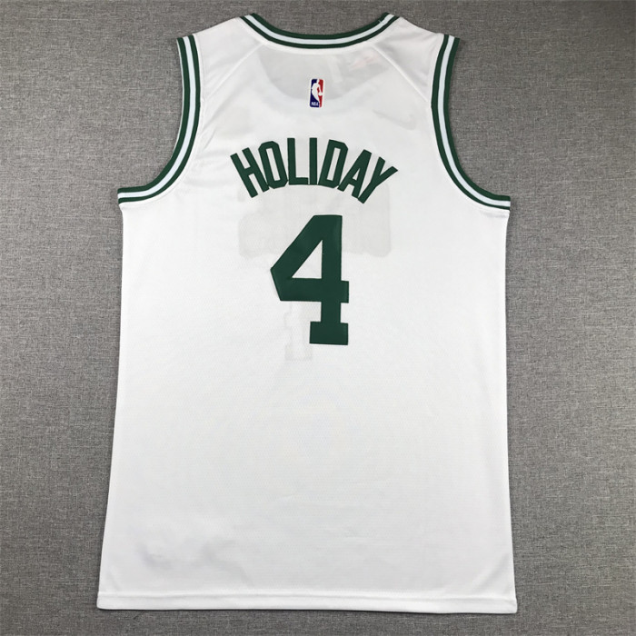 Boston Celtics 4 HOLIDAY White NBA Jersey Basketball Shirt